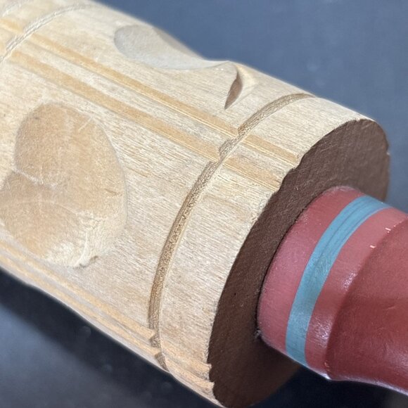 Springerle Wooden Rolling Pin Cookie Press Mold Holiday Baking Decorating Tool - Picture 6 of 9